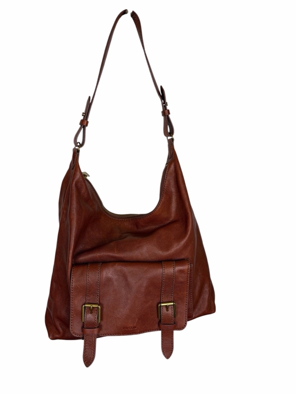 Fossil Cleo Leather Hobo Shoulder Bag, Brown